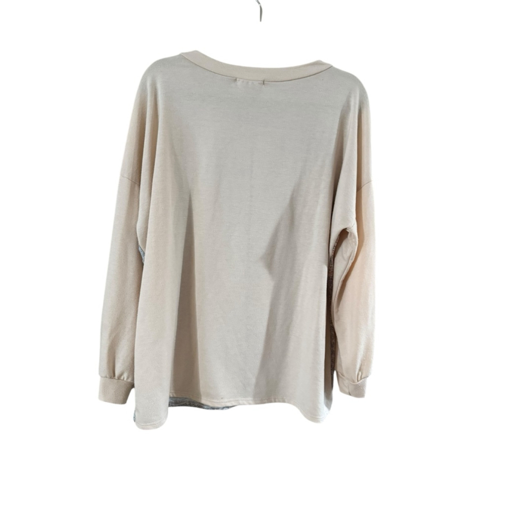Women's Lovely J Long Sleeve Tee M Beige Orange Patterned - Picture 9 of 9